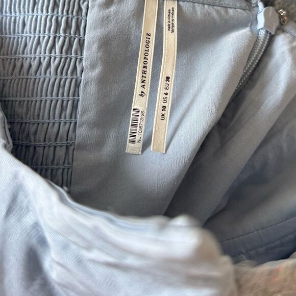 Anthropologie Strapless Slim Midi‎ Dress Sz 6 French Blue Sequin Party Cocktail - Picture 6 of 9